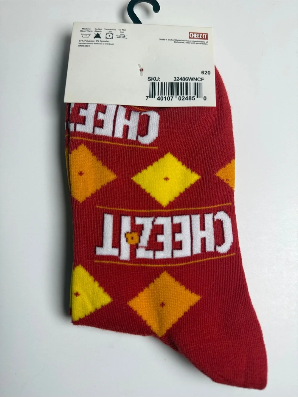 Odd Sox Cheez It Novelty Crew Crazy Socks Ladies Shoe Size 5-10